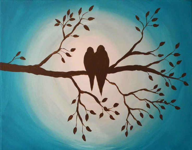 736x578 Painting With A Twist Bird Silhouette - Bird Silhouette Painting