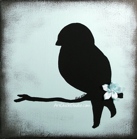 450x458 Bird Silhouette Painting Art Chick Studio - Bird Silhouette Painting