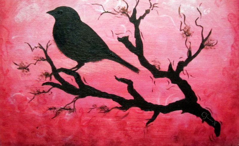 800x491 Bird Silhouette Painting With Words Painting For Home - Bird Silhouette Painting