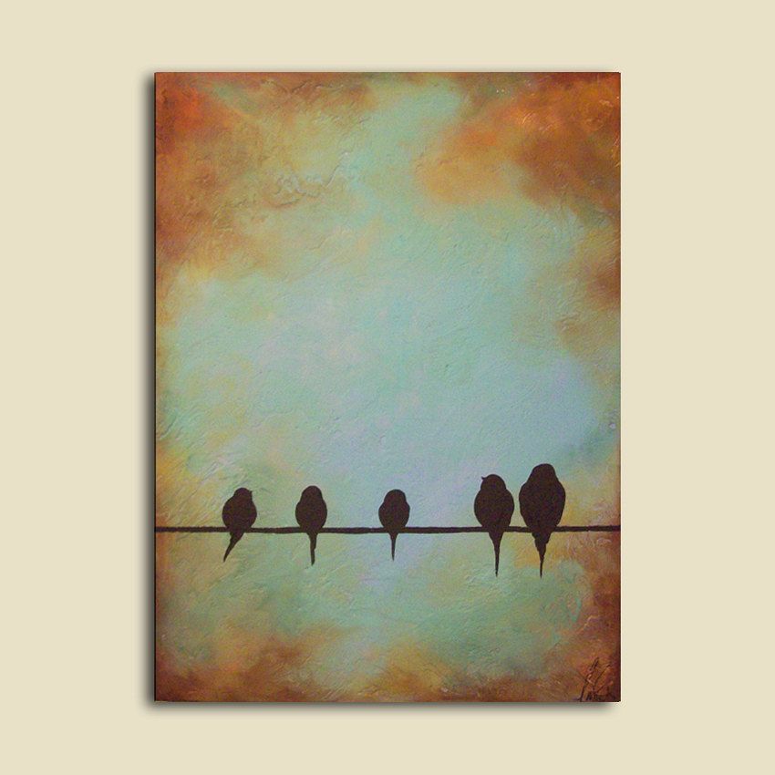 850x850 Custom Portrait Painting Of Familys Birds, 18 X 24, Birds - Bird Silhouette Painting