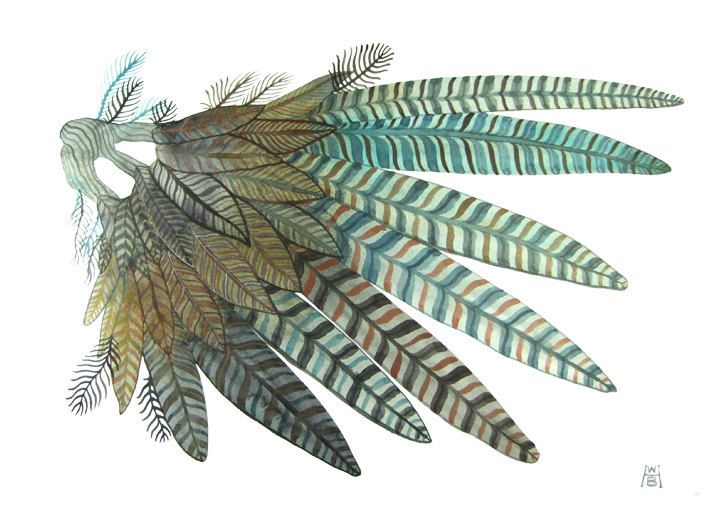 720x530 Pheasant Wing Bird Art Large Original Watercolor Painting - Bird Wing Painting