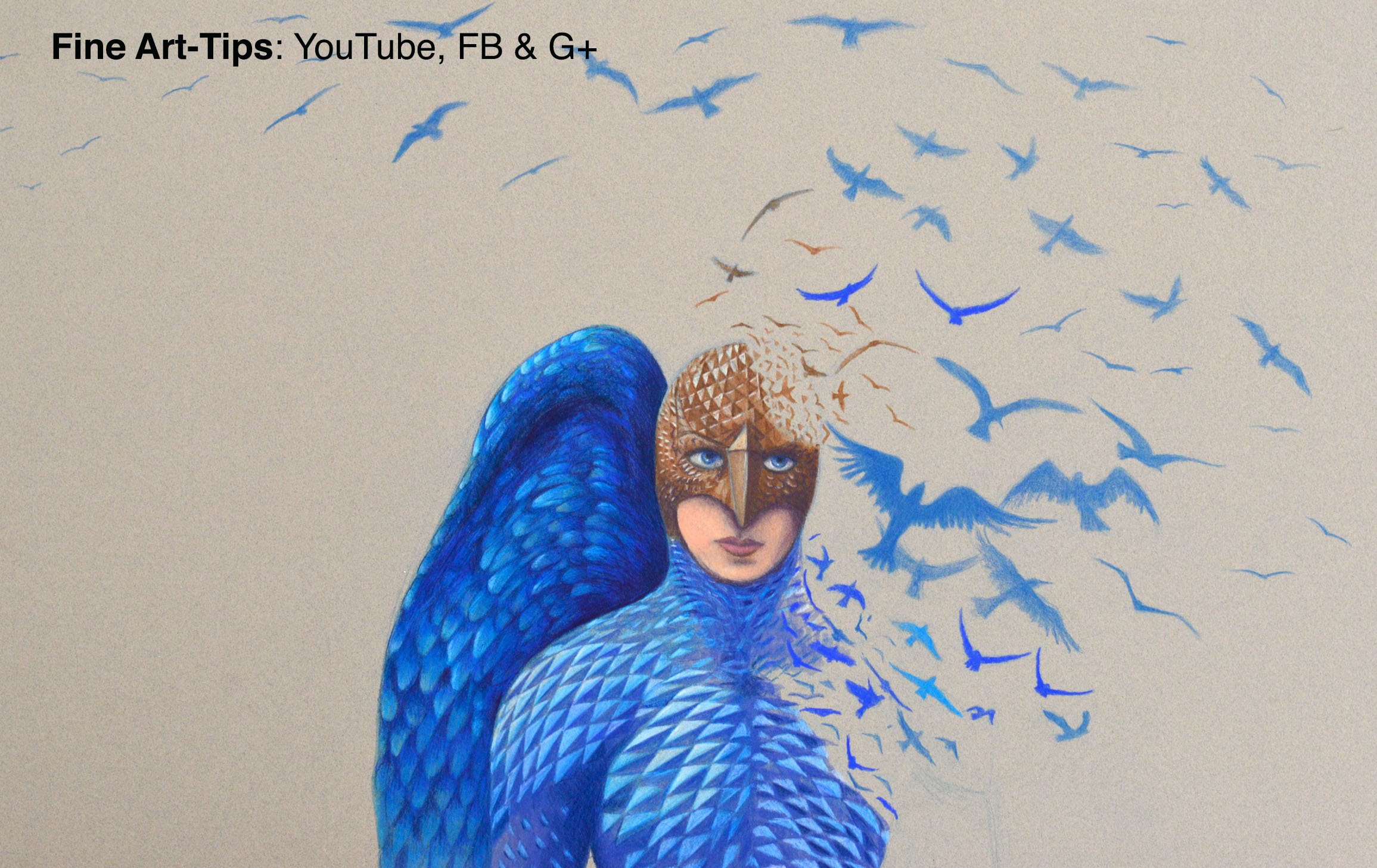 2311x1457 How To Draw Birdman With Color Pencils - Birdman Painting