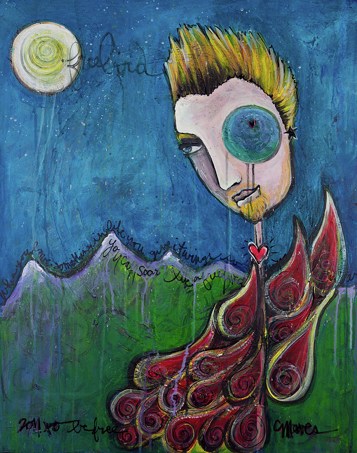 710x900 Love For Birdman Painting By Laurie Maves Art - Birdman Painting