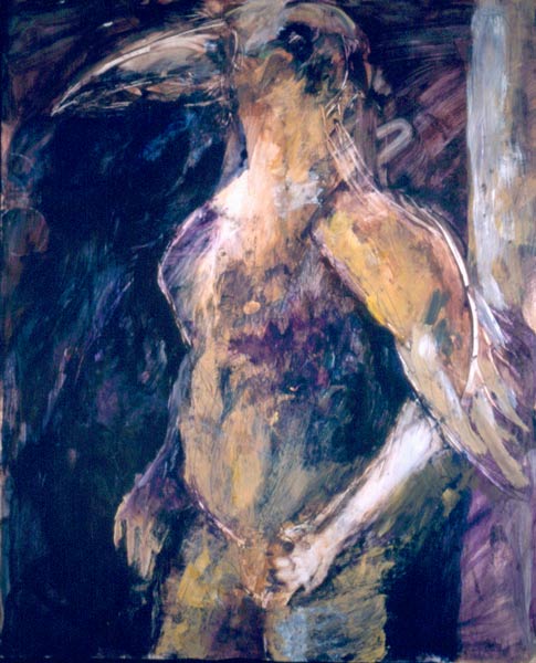 485x600 Paintings By Clarington Fine Artist And Illustrator Diana Ludwig - Birdman Painting