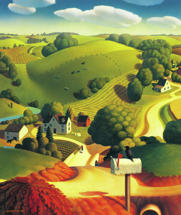 755x900 Birds Eye View Painting By Robin Moline - Birds Eye Painting