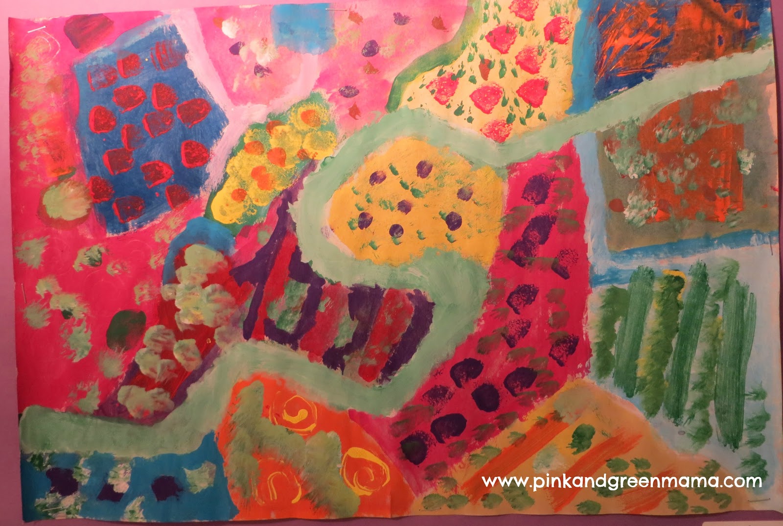 1600x1074 Pink And Green Mama Bird's Eye View Landscape Paintings - Birds Eye Painting