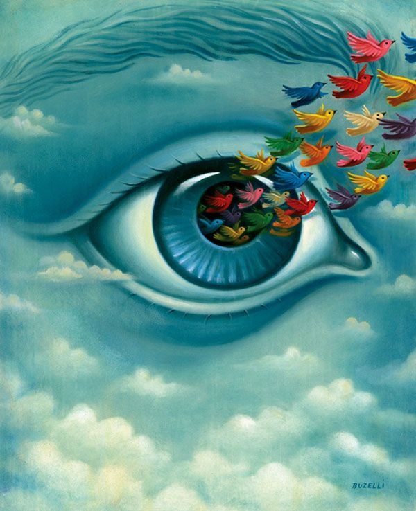 600x738 Surreal Art By Chris Buzelli Animal Paintings, Birds Eye View - Birds Eye Painting