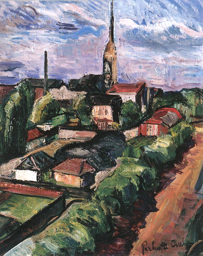 695x876 Village From Bird's Eye View Painting Vilmos Csaba Perlrott Oil - Birds Eye Painting