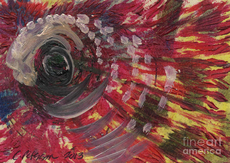 900x641 Bird's Eye View. Abstract Aceo Series Painting By Cathy Peterson - Birds Eye Painting