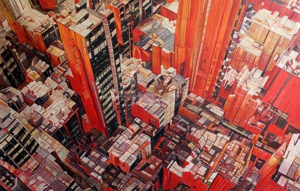 600x381 Bird's Eye View Of City Oil Painting Op Lc3 25 - Birds Eye Painting