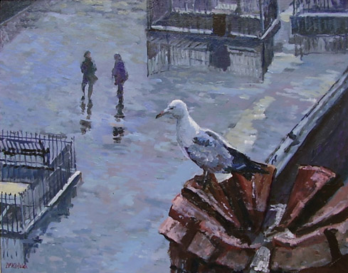 489x384 Gull's Eye View Bird Painting - Birds Eye View Painting