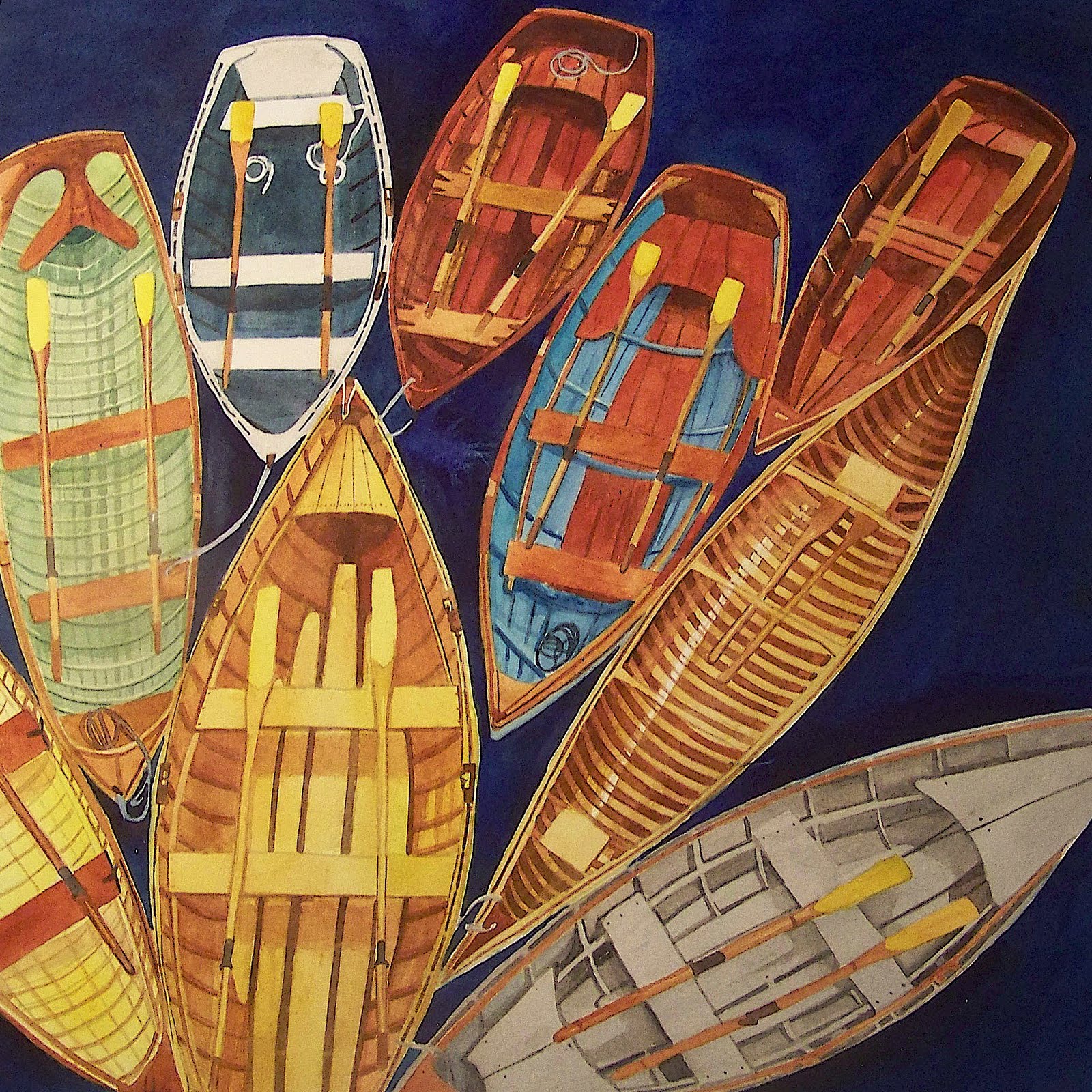 1600x1600 Pat Heintzelman Watercolors Bird's Eye View - Birds Eye View Painting