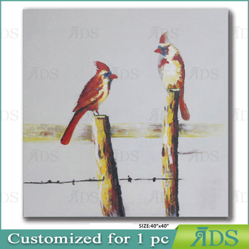 350x350 Abstract Birds Oil Painting On Canvas - Birds For Painting