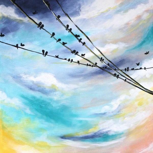 600x600 Birds On A Wire - Birds On A Wire Painting