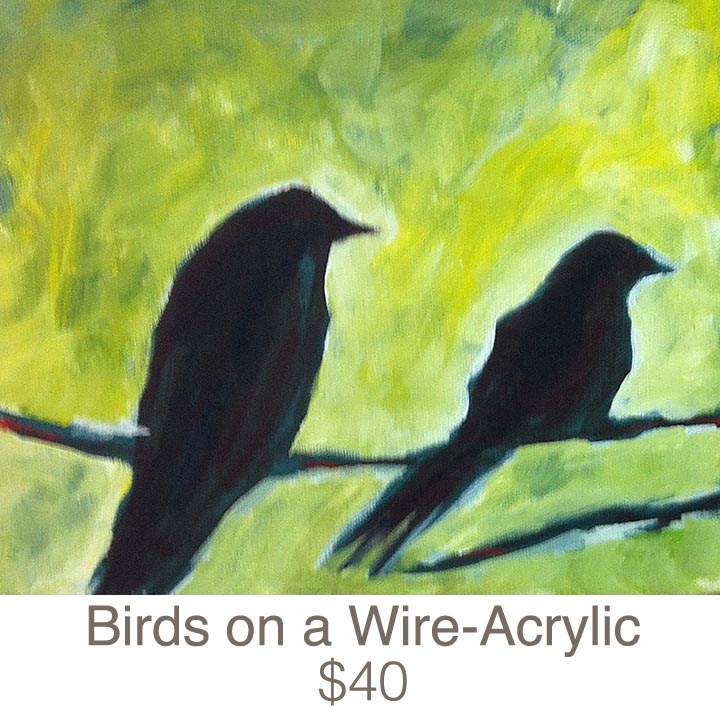 720x720 Birds On A Wire Acrylic Painting - Birds On A Wire Painting