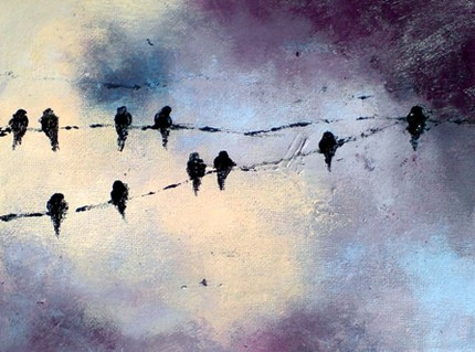 430x319 Birds On A Wire 10 - Birds On A Wire Painting