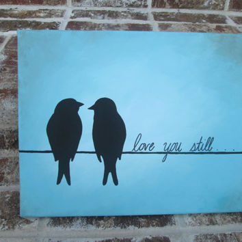 354x354 Love You Still! Anniversary Birds Wire From Lovefromdixie - Birds On A Wire Painting
