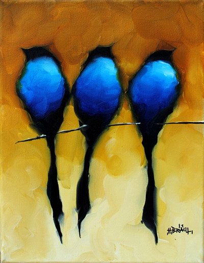 400x515 Birds On A Wire Crescent Hill Art Gallery - Birds On A Wire Painting