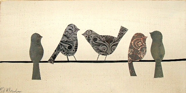 640x319 Birds On A Wire Art Birds On A Wire Bird Scrap And Crafts - Birds On A Wire Painting