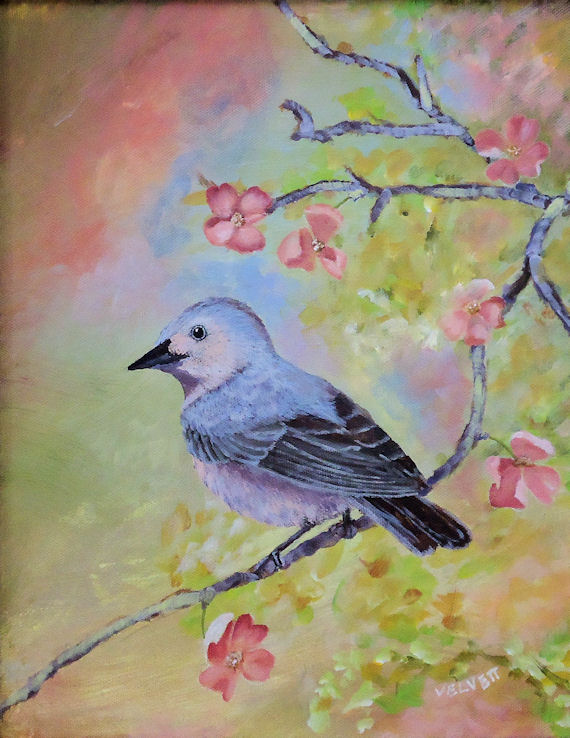 570x738 Paintings Of Birds And Flowers, And Wildlife Art Paintings Lucy'S - Birds On Tree Painting