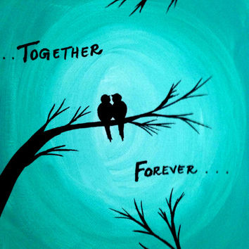 354x354 Together Forever Acrylic Painting Canvas From Preethiart Things - Birds On Tree Painting