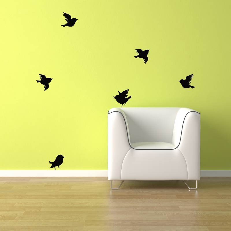 800x800 Birds Wall Decal 6 Birds Flying Bird Vinyl Sticker Mural - Birds Wall Painting