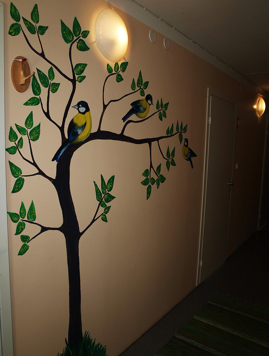 900x1191 Wall Painting Birds By Hellluke - Birds Wall Painting
