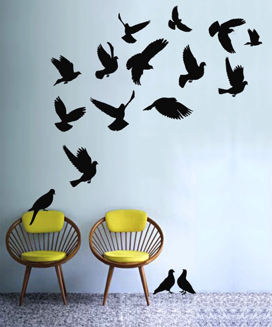 550x660 Bird Wall Decals Design Every Beauty Talks Distinctive Bird - Birds Wall Painting