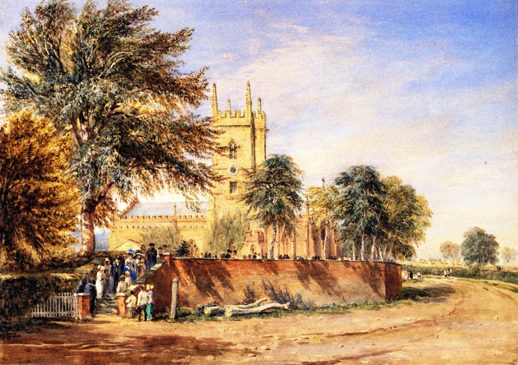1024x723 Handsworth Old Church Birmingham Painting David Cox Oil Paintings - Birmingham Painting
