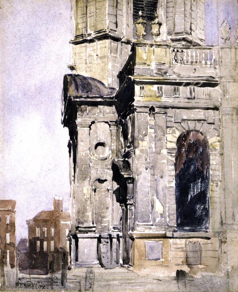 768x941 Porch Of St Philip's Church Birmingham Painting David Cox Oil - Birmingham Painting