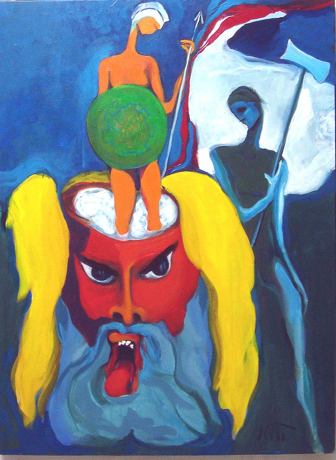 657x900 Birth Of Athena Painting By Nikias Livadas - Birth Of Athena Painting