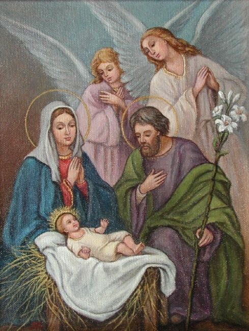 489x650 Jesus - Birth Of Jesus Painting
