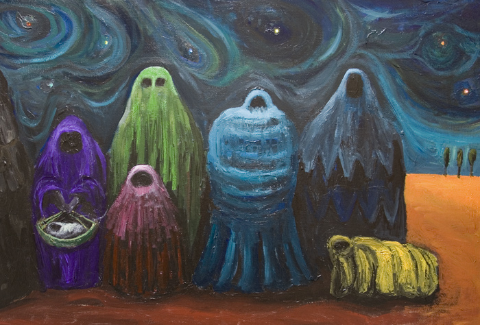 700x474 The Nativity ( The Holy Night The Birth Of Jesus) Contemporary - Birth Of Jesus Painting