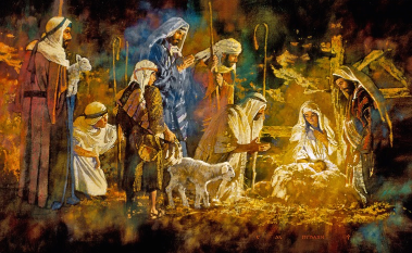 379x233 Bible Story Summary The Birth Of Jesus - Birth Of Jesus Painting