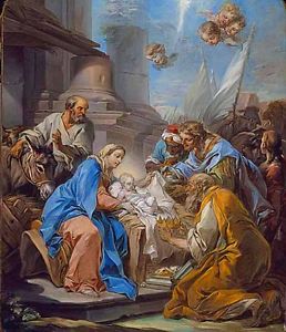 258x300 Biblical Art The Birth Of Jesus Christ Nativity Scene Real Canvas - Birth Of Jesus Painting