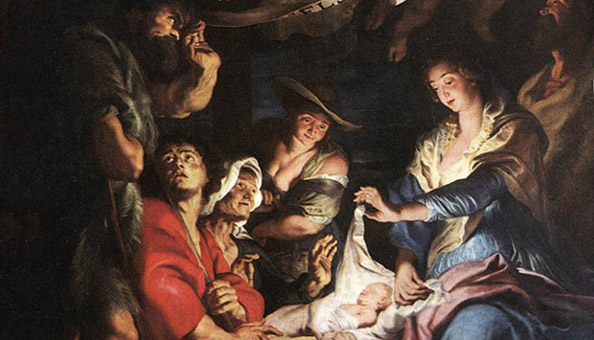 594x340 Christ Is Born! Come, Lord Jesus! - Birth Of Jesus Painting