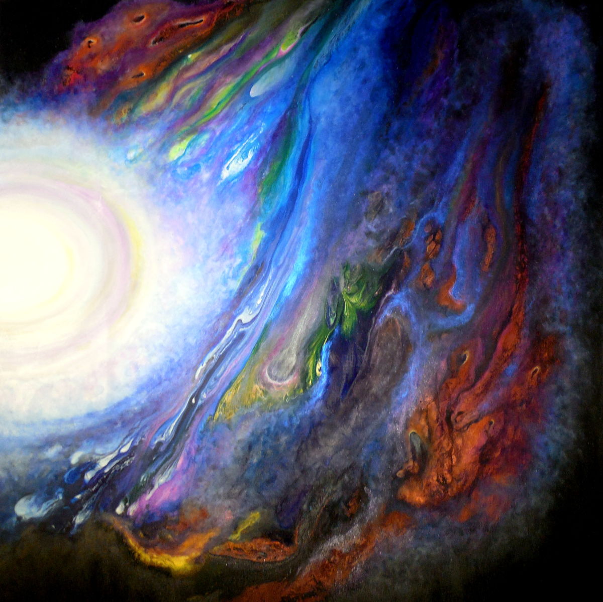 1200x1197 Large Wall Art Abstract Original Fluid Universe (Holly Anderson) - Birth Of The Universe Painting