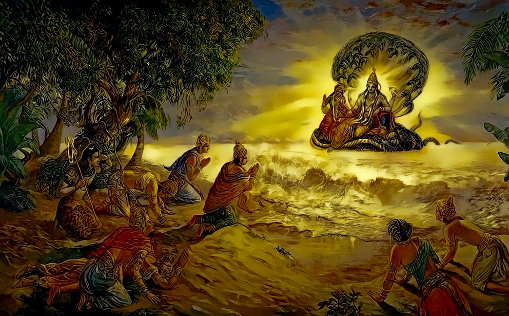 992x615 Origin Of The Universe Srimad Bhagavatam And The Big Bang Theory - Birth Of The Universe Painting