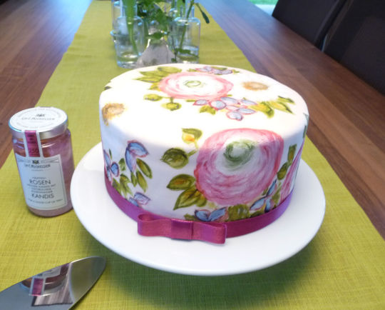 540x434 Hand Painted Birthday Cake Inspired By Natasha Collins - Birthday Cake Painting