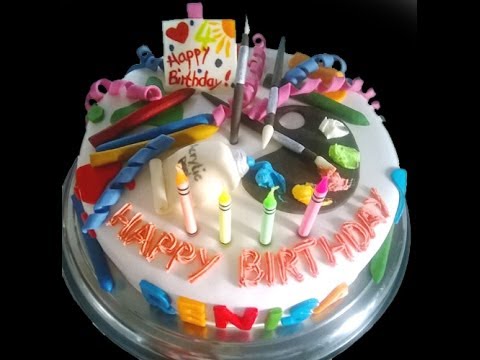 480x360 How To Make A Paint Theme Inspired Birthday Cake - Birthday Cake Painting