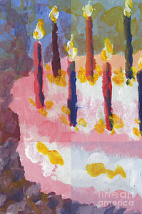 199x300 Birthday Cake Painting By Gregory Stock - Birthday Cake Painting