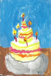 203x300 Birthday Cake Paintings - Birthday Cake Painting