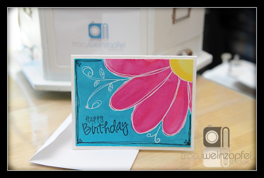 860x578 Happy Birthday Hand Painted Original Cardartwork - Birthday Card Painting