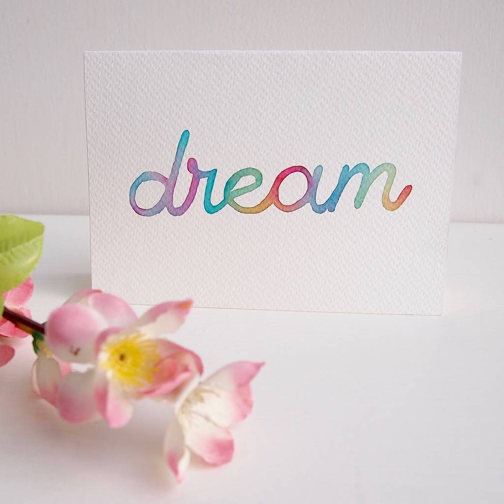 1024x1024 Handmade Dream Birthday Card Watercolour Painting By Kabinshop - Birthday Card Painting