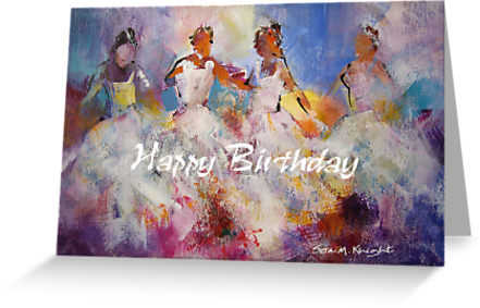 441x283 Flamenco Dancers Painting Happy Birthday Card Greeting Cards By - Birthday Painting
