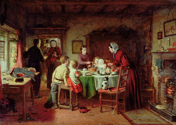 600x424 Baby's Birthday 1867 Painting Frederick Daniel Hardy Oil Paintings - Birthday Painting
