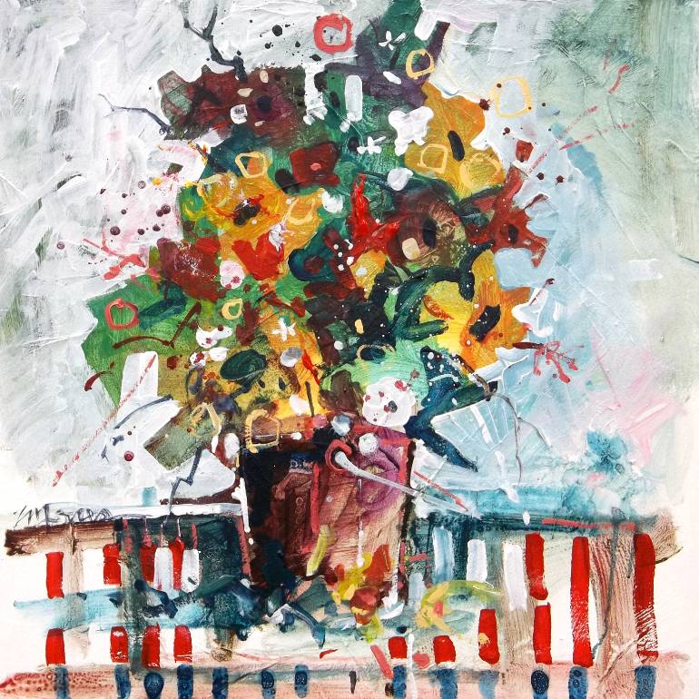 770x770 Saatchi Art Birthday Flowers Painting By Micheal Jones - Birthday Painting
