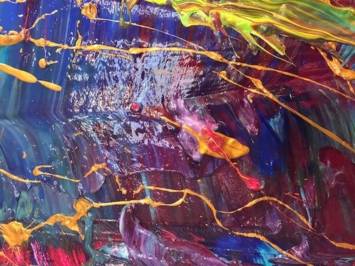 500x375 Sparking Sky Niam Jain Autism Artist Abstract Art - Birthday Painting