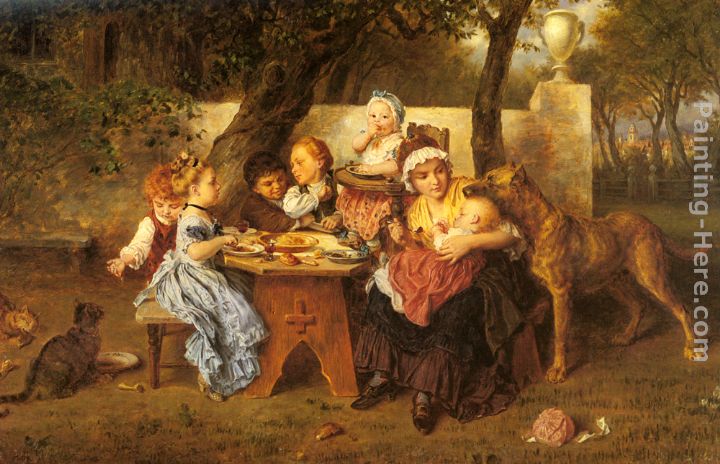 720x464 Ludwig Knaus The Birthday Party Painting Anysize 50% Off - Birthday Painting Images