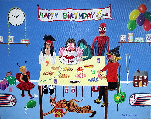 600x472 Birthday Party Painting By Sandy Wager - Birthday Painting Images